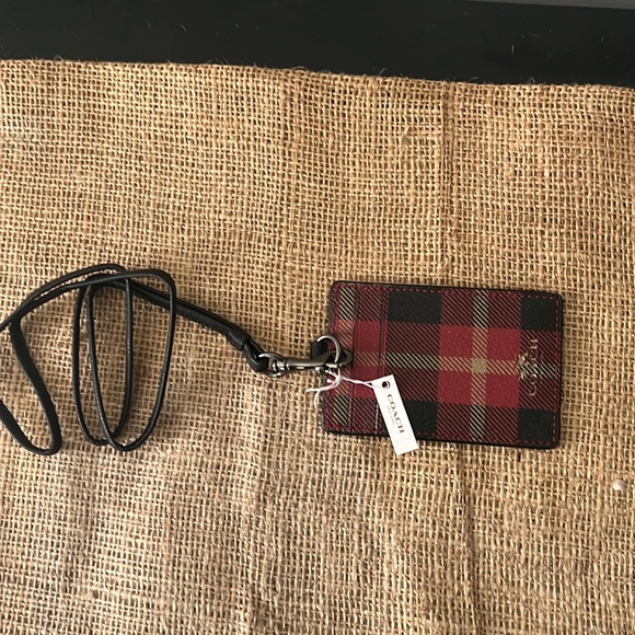 Coach Accessories - COACH LANYARD ID CASE IN RILEY PLAID PRINT COATED CANVAS NWT